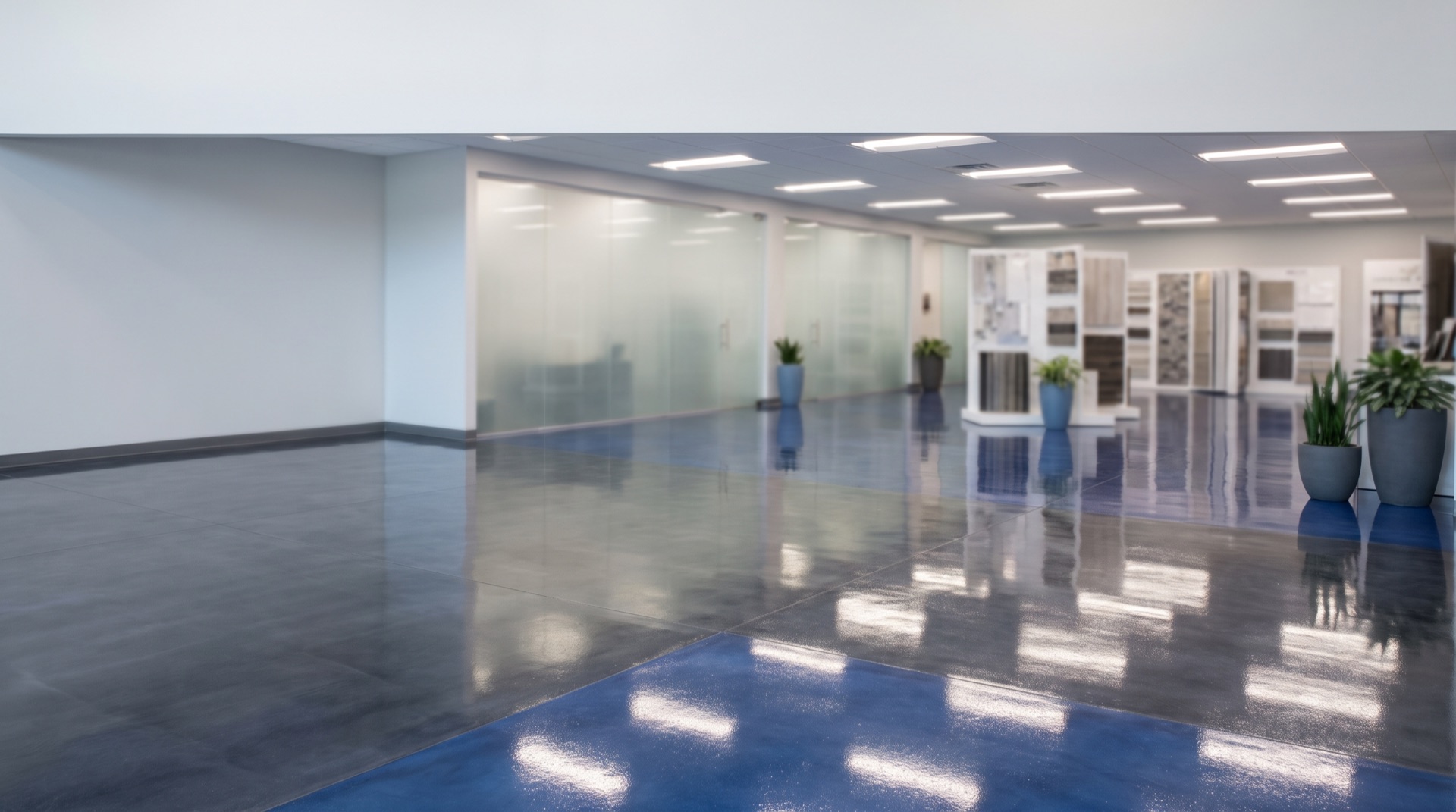 Glossy coated commercial showroom floor in a Southside Jacksonville business near Tapestry Park
